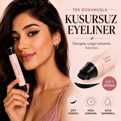 Virelya 2'si 1 Arada Suya Dayanıklı Eyeliner Damga Kalemi