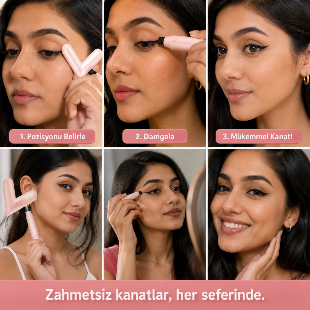 Virelya 2'si 1 Arada Suya Dayanıklı Eyeliner Damga Kalemi