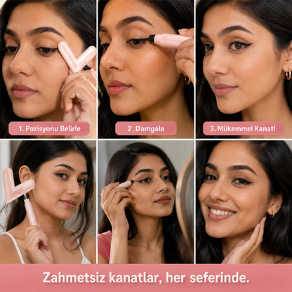 Virelya 2'si 1 Arada Suya Dayanıklı Eyeliner Damga Kalemi