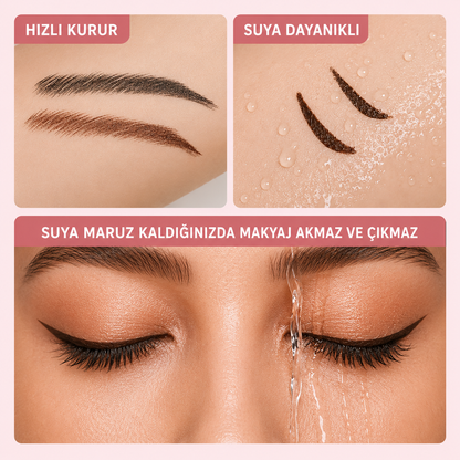 Virelya 2'si 1 Arada Suya Dayanıklı Eyeliner Damga Kalemi
